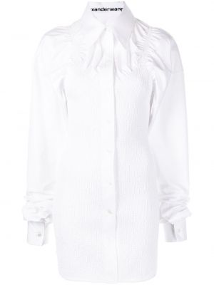 Sukienka długa dopasowane zapinane na guziki bawełniane Alexander Wang - biały