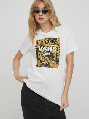 Bavlněné tričko Vans béžové