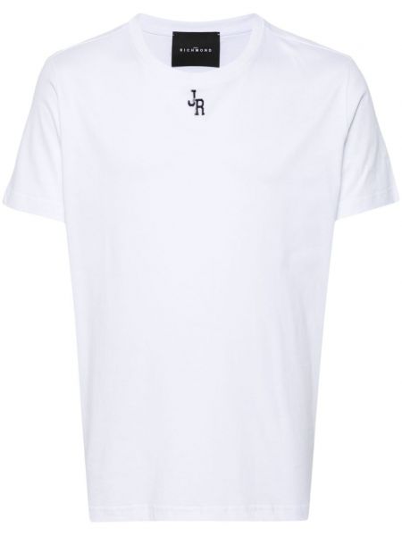 T-shirt brodé en coton John Richmond blanc