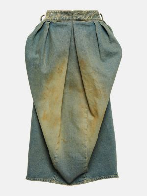 Plisované džínová sukně Maison Margiela modré