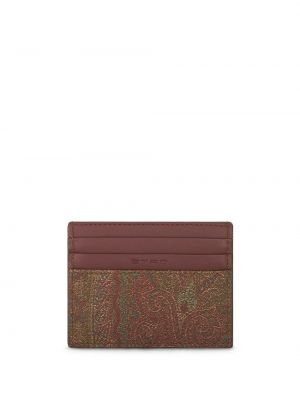 Haftowany portfel z nadrukiem z wzorem paisley Etro czerwony