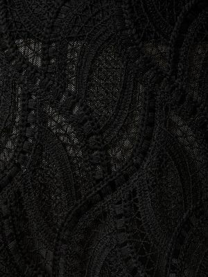 Csipkés magas derekú hímzett hosszú szoknya Ermanno Scervino fekete
