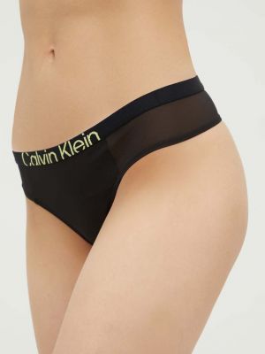 Átlátszó tanga Calvin Klein Underwear fekete