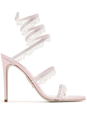 Sandale s kristalima Rene Caovilla ružičasta
