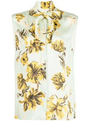 Bluză fără mâneci cu model floral cu imagine Jil Sander