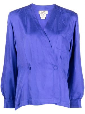 Camicia in tessuto jacquard Hermès blu