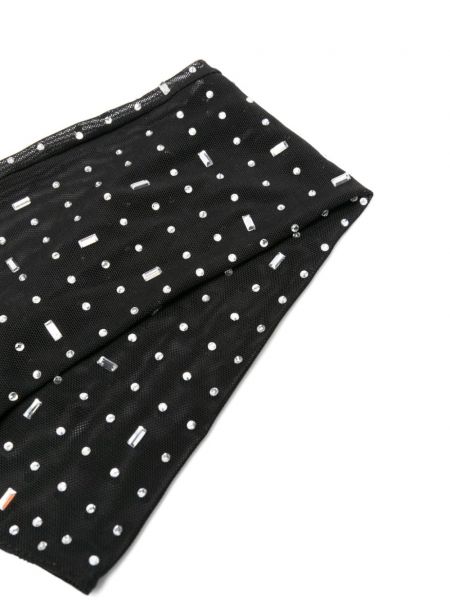 Tīkliņa cimdi ar kristāliem Atu Body Couture melns