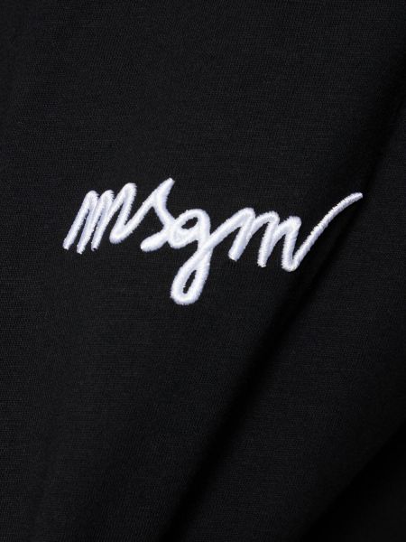 Camiseta de algodón de tela jersey Msgm negro