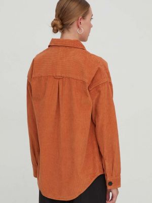 Manšestrová košile relaxed fit Superdry oranžová