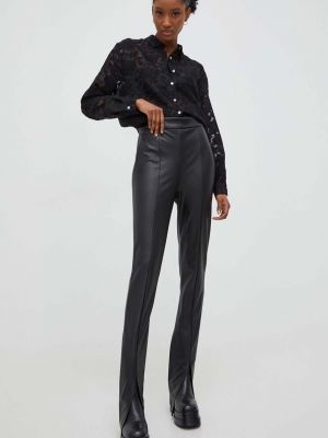 Kalhoty s vysokým pasem Answear Lab černé