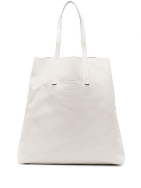 Кожени шопинг чанта Forte_forte бяло