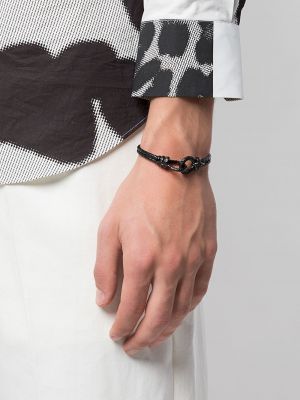 Leder armband Nialaya Jewelry schwarz