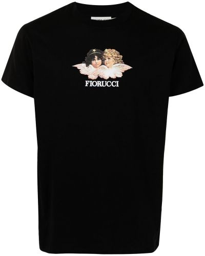 Camiseta con estampado Fiorucci negro