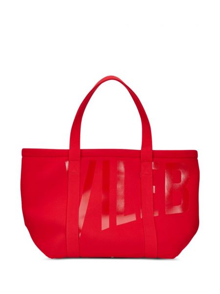 Shopper kabelka s potiskem Vilebrequin červená