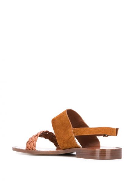 Pletené sandály Santoni hnědé