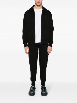 Bluza z kapturem na zamek bawełniana Calvin Klein Jeans czarna