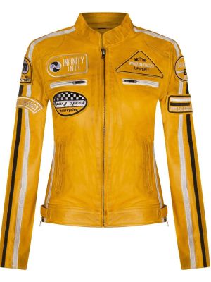 Кожаная куртка Infinity Leather желтая