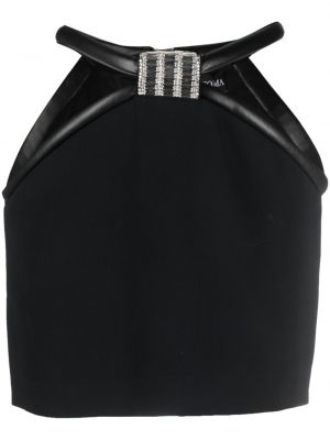 Mini suknja s kristalima David Koma crna