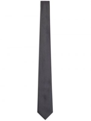 Svilena kravata z vezenjem Emporio Armani siva