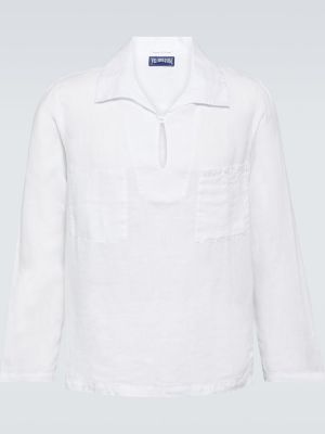 Lenvászon pólóing Vilebrequin fehér