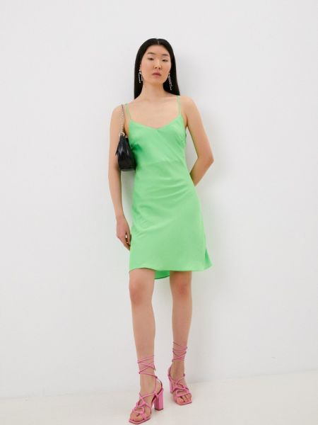 Платье в бельевом стиле Christina Shulyeva зеленое
