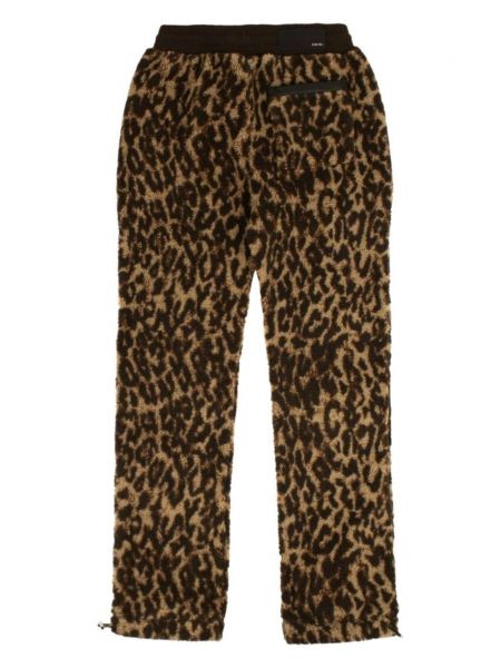 Leopardí fleecové sportovní kalhoty s potiskem Amiri hnědé