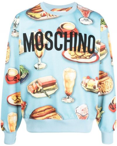 Trykt sweatshirt Moschino blå