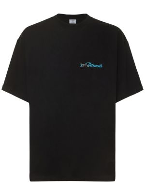 T-shirt di cotone con stampa Vetements nero