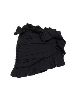 Najlonska mini suknja s volanima Area crna