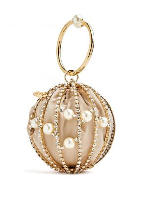 Shopper kabelka s perlami Rosantica zlatá