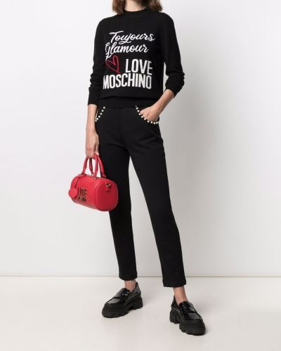 Jersey de tela jersey de cuello redondo Love Moschino negro