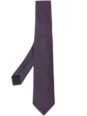 Bodkovaná hodvábna kravata s potlačou Giorgio Armani