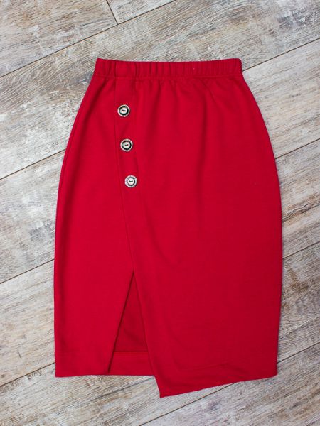Хлопковая юбка миди носи своє красная