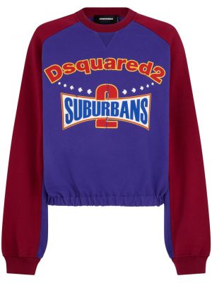 Raštuotas medvilninis džemperis Dsquared2 mėlyna