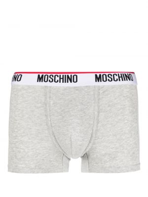 Bavlněné boxerky s potiskem Moschino šedé