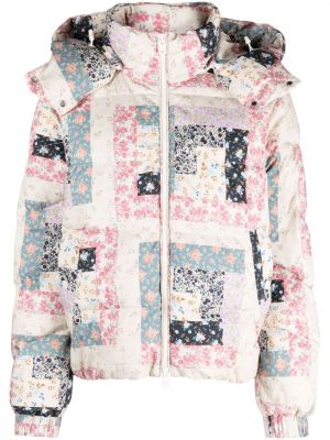 Pernata jakna s cvjetnim printom s kapuljačom s printom Woolrich
