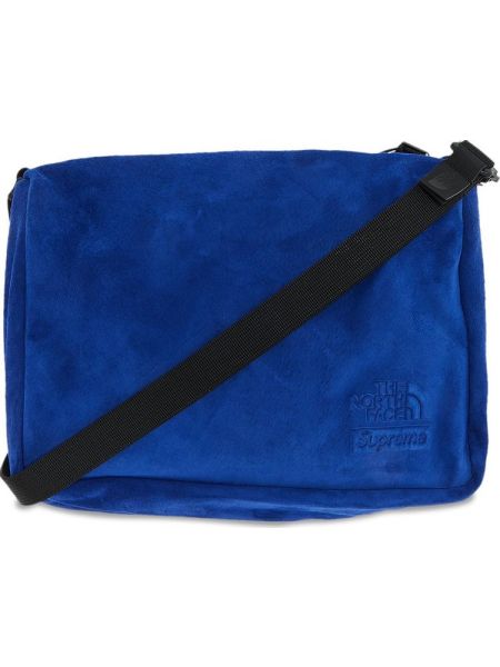 Замшевая сумка через плечо Supreme синяя