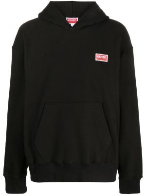 Kokvilnas kapučdžemperis ar apdruku Kenzo melns