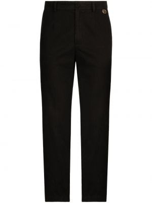 Černé rovné kalhoty Dolce & Gabbana