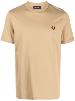 T-shirt mit stickerei aus baumwoll Fred Perry beige