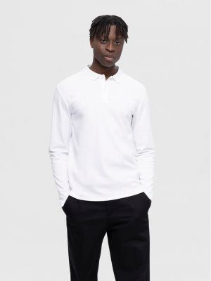Slim fit priliehavé tričko Selected Homme biela