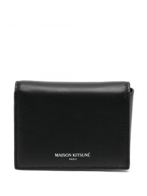 Usnjena denarnica Maison Kitsuné črna