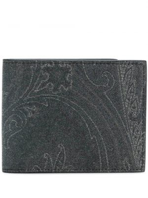 Peňaženka s potlačou s paisley vzorom Etro sivá
