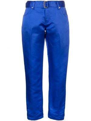 Копринени сатенени панталон Tom Ford синьо