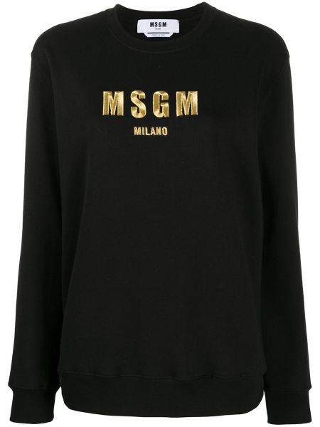 Βαμβακερός φούτερ με σχέδιο Msgm μαύρο