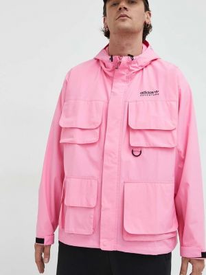 Adidas Originals rövid kabát férfi, rózsaszín, átmeneti, oversize