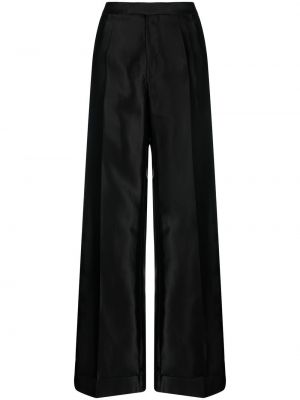 Svilene ravne hlače Maison Margiela črna