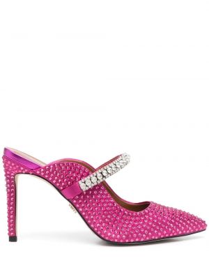 Полуотворени обувки с кристали Kurt Geiger London розово