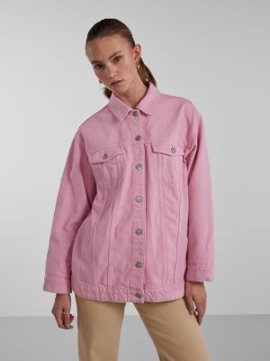 Oversized džínová bunda Pieces růžová