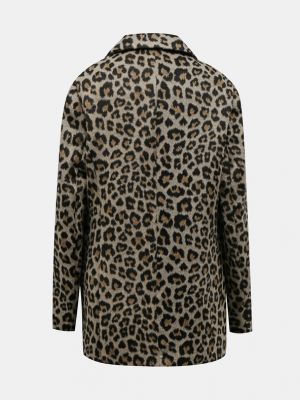 Зимно палто с принт с леопардов принт Dorothy Perkins кафяво